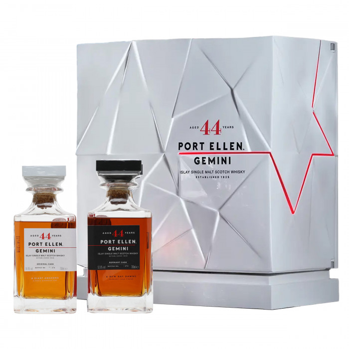 port ellen 1978 44 year old gemini set original cask & remnant cask